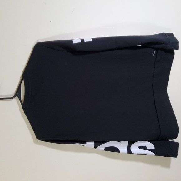 Adidas black long sleeves boy's sweat shirt Size M - Picture 6 of 7